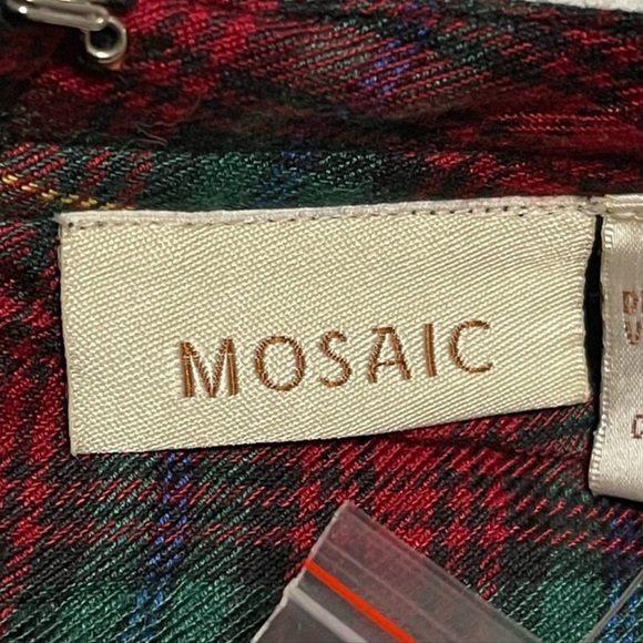 80’s 90’s Vintage Plaid Christmas Maxi Dress 8 Pockets Velvet Embellishments - Picture 14 of 15